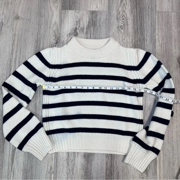 La Ligne Women's Crew Neck Sweater - Black and Cream Stripes Size Small - Picture 7 of 12